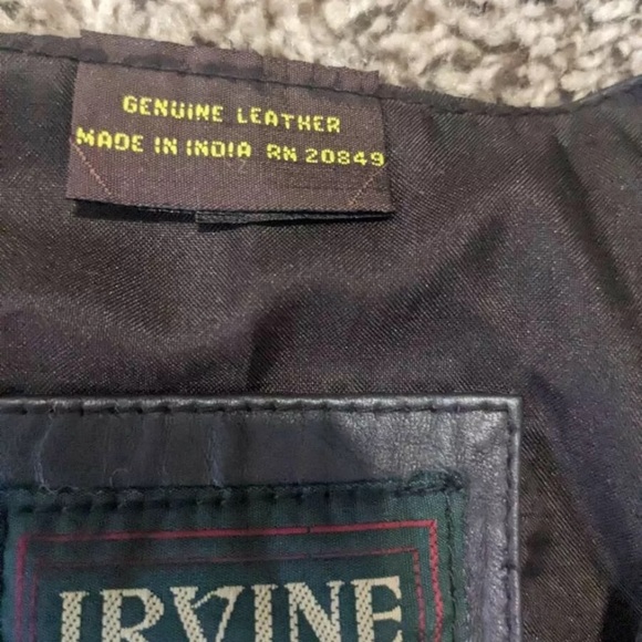 IRVINE PARK Leather Motorcycle Vest XL Mens Vtg Black Leather BIKER Vest - Picture 6 of 11
